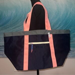 NWT PINK Victoria's Secret Dark Blue and Peach Tote